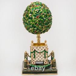 10.4 Large Bay Tree Faberge Egg Music Box, Green