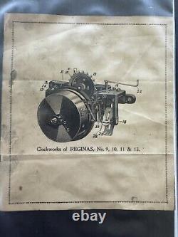 1890's REGINA OAK DOUBLE COMB DISC MUSIC BOX, Cabinet + 44 Disc/Records
