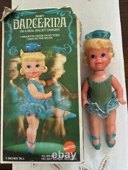 1969 MATTEL Baby Dancerina Ballerina doll box music Instructions RARE Vintage