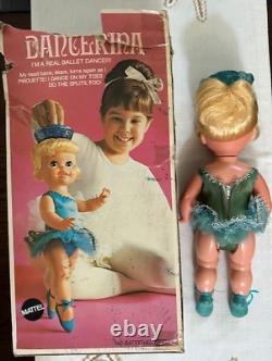 1969 MATTEL Baby Dancerina Ballerina doll box music Instructions RARE Vintage