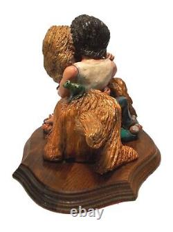 1989 VINTAGE LOVE ART Music Box Original Hand-made LOVERS Sculpture-America-Dee