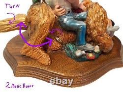 1989 VINTAGE LOVE ART Music Box Original Hand-made LOVERS Sculpture-America-Dee