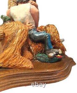 1989 VINTAGE LOVE ART Music Box Original Hand-made LOVERS Sculpture-America-Dee