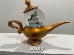 Aladdin Disney Art of Jasmine Genie Lamp Musical Snow Globe with Original Box