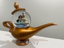 Aladdin Disney Art of Jasmine Genie Lamp Musical Snow Globe with Original Box