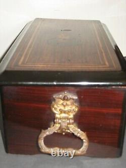 Antique 19th Century Cylinder Music Box with Walnut Case Swiss Made