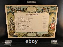 Antique Columbia Swiss Music Box with10 Tunes, Original Play Sheet, Circa 1880's