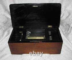 Antique Cylinder Music Box Circa 1890 Six Tunes