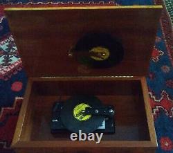 Antique Sorrento Intarsia THORENS Music Box With 5 Original Disc Running + Key