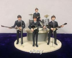 Beatles Ed Sullivan Figure Set Of 4 With Instruments On Stage New In Box 1994