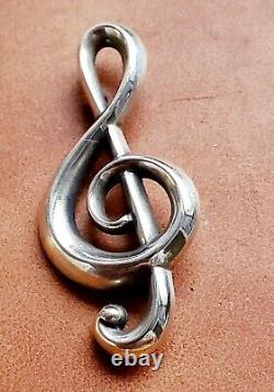 Beautiful Retired James Avery Treble Clef Music Pin in Orig. Box Rare, NICE