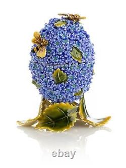 Bee & Flowers Egg Trinket Box & music Handmade by Keren Kopal Austrian Crystals