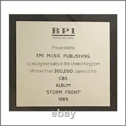 Billy Joel Storm Front 1989 BPI 300,000 Copies Award Presented To EMI (UK)