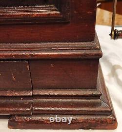 C1890s Stella Grand #168 Swiss Hand Crank Carved Mahogany Table Top Music Box