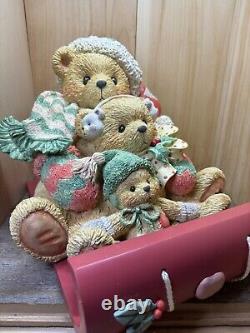 Cherished Teddys Enesco Figurine Sled Tobaggan Musical Box 904546 Christmas New