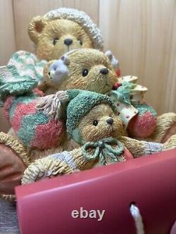 Cherished Teddys Enesco Figurine Sled Tobaggan Musical Box 904546 Christmas New