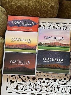 Coachella 2011 thru 2015 Merchandise Boxes and Contents Perpetual Calendar Etc
