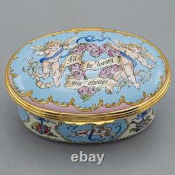 DAMAGED- Halcyon Days Enamels Trinket Music Box Always Irving Berlin Loving