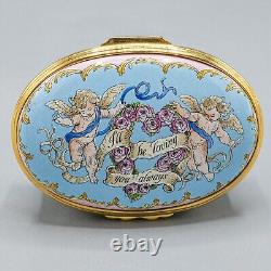 DAMAGED- Halcyon Days Enamels Trinket Music Box Always Irving Berlin Loving