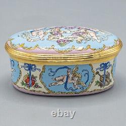 DAMAGED- Halcyon Days Enamels Trinket Music Box Always Irving Berlin Loving