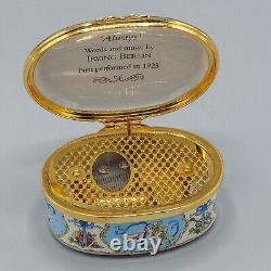 DAMAGED- Halcyon Days Enamels Trinket Music Box Always Irving Berlin Loving