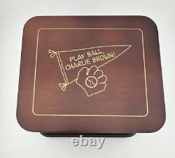 Danbury Mint Peanuts Play Ball Charlie Brown Wood Music Box Original Box