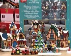 Disney Holiday Christmas Village Set, 13-Piece with 8 Classic Holiday Songs New