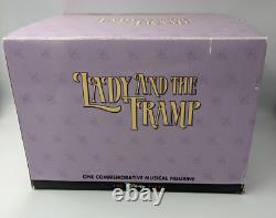 Disney Lady and The Tramp Commemorative Musical Figurine Original Box READ