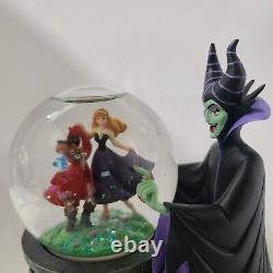 Disney Maleficent Sleeping Beauty Musical Rotating Snow Globe in Original Box