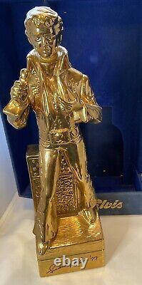 ELVIS PRESLEY GOLD 15 Whiskey Decanter Music Box. Plays Elvis's My Way