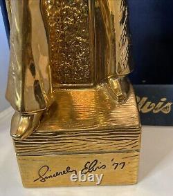 ELVIS PRESLEY GOLD 15 Whiskey Decanter Music Box. Plays Elvis's My Way