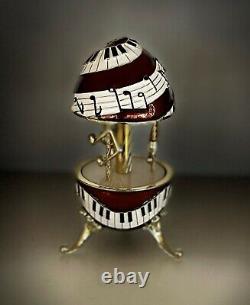 Easter Egg Musical notes Carousel by Keren Kopal music box with crystal