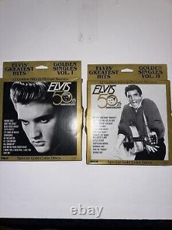 Elvis Greatest Hits Golden Singles Vol I & II 12 Unplayed Gold Colored 45s