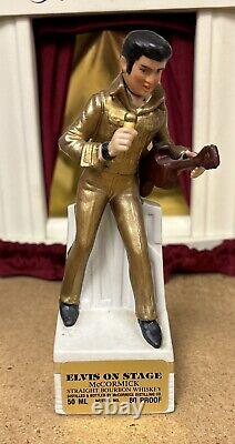 Elvis Presley McCormick Mini Empty Elvis On Stage Decanter Music Box EXCELLENT