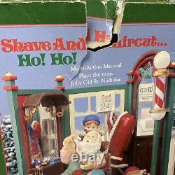 Enesco Animated Music Box Shave and a Haircut Barber Santa Christmas Musical