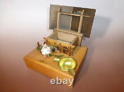 Exc Rare Model Of Vintage Reuge Dancing Ballerina Music Box (watch The Video)