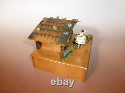 Exc Rare Model Of Vintage Reuge Dancing Ballerina Music Box (watch The Video)