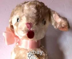 GUND Swedlin Lamb with Original Working Music Box and Ribbon ca. 1940 1950