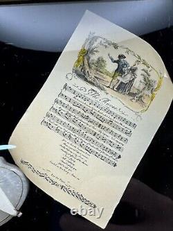 George Bickham the Elder shadow box miniature sheet music & MOP Violin With Bow