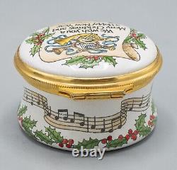 Halcyon Days Enamels Trinket Music Box We Wish You a Merry Christmas & Happy New