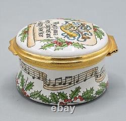 Halcyon Days Enamels Trinket Music Box We Wish You a Merry Christmas & Happy New