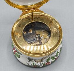 Halcyon Days Enamels Trinket Music Box We Wish You a Merry Christmas & Happy New