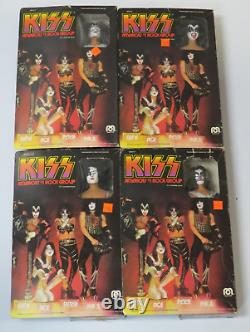 Kiss Mego Doll Action Figures Set Of 4 In Boxes 1977 Aucoin Muscular Version