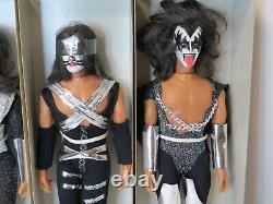 Kiss Mego Doll Action Figures Set Of 4 In Boxes 1977 Aucoin Muscular Version