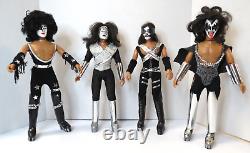 Kiss Mego Doll Action Figures Set Of 4 In Boxes 1977 Aucoin Muscular Version