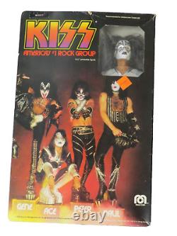 Kiss Mego Doll Action Figures Set Of 4 In Boxes 1977 Aucoin Muscular Version