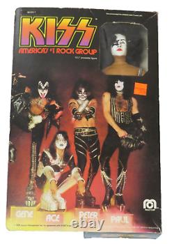 Kiss Mego Doll Action Figures Set Of 4 In Boxes 1977 Aucoin Muscular Version