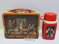 Kiss Vintage Lunch Box 1977 Aucoin Rare Red Plastic & Sippie Cup Combo