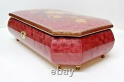 Lacquered Rose Bird's Eye 18 Note REUGE Musical Box Jewelry Box