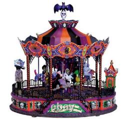 Lemax Halloween Spooky Town SPOOKY SCARE-OUSEL Carousel Merry-Go-Round 74667 EUC